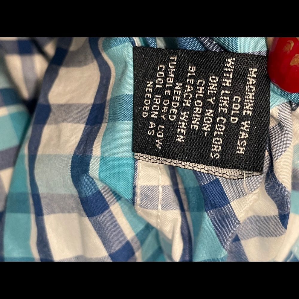 New Mobile Bay Mens Medium Sz M Blue Plaid Button Down Long Sleeve Shirt - Picture 5 of 5